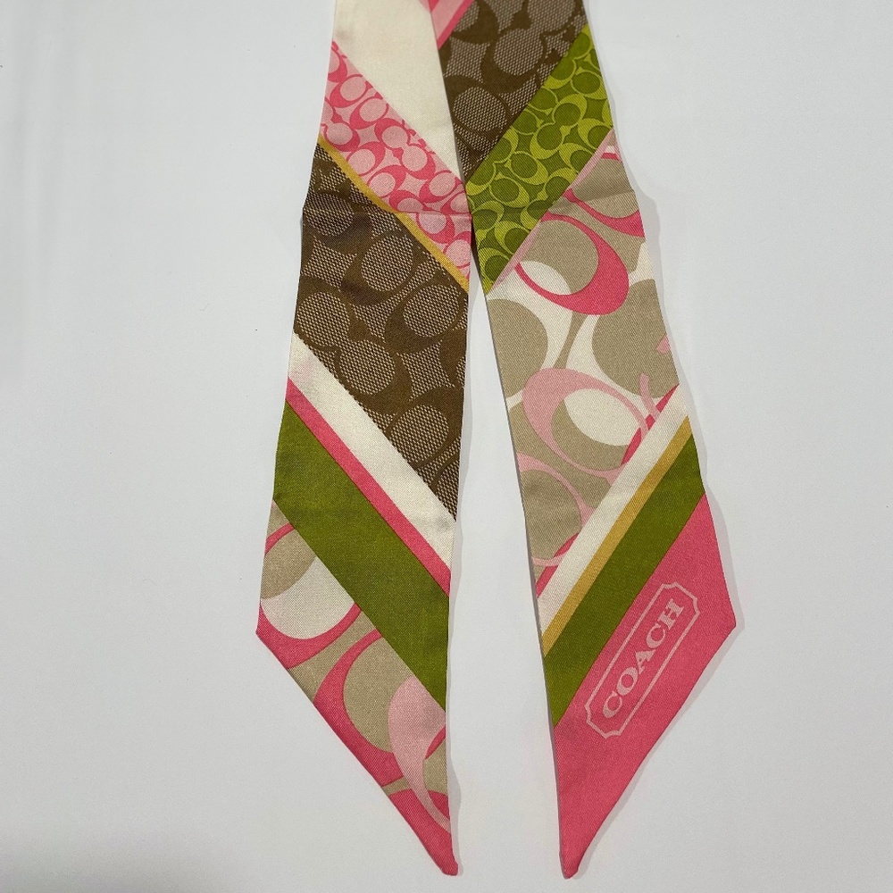 COACH Signature Silk Skinny Scarf-NWT